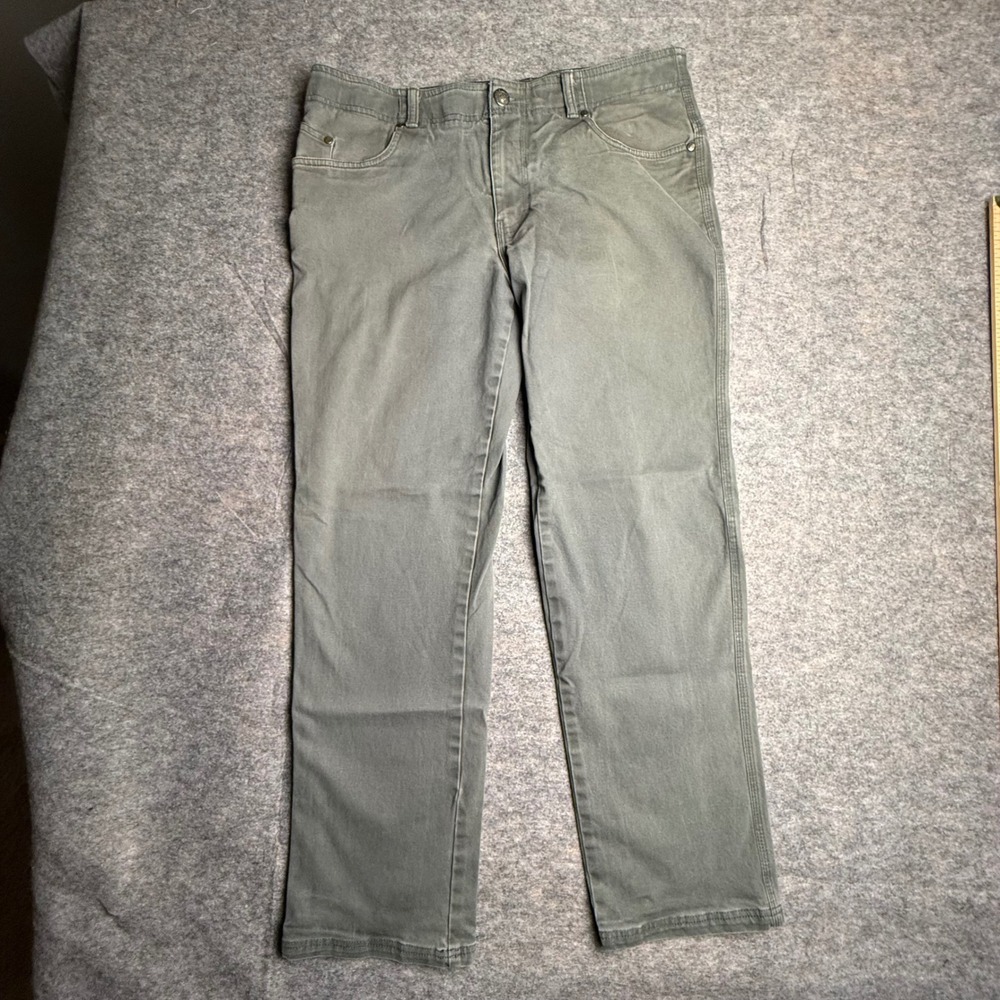 Columbia Utility Pants Mens 34x30 Green Cotton Stretch Canvas Hiking Trousers